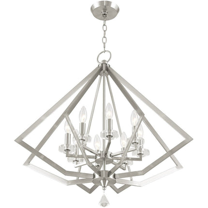 Eight Light Dimmable Chandelier With Shades HomeRoots
