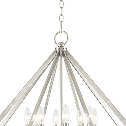 Eight Light Dimmable Chandelier With Shades HomeRoots