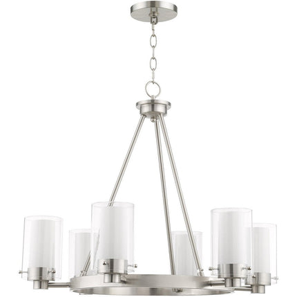 Six Light Dimmable Chandelier With Shades HomeRoots