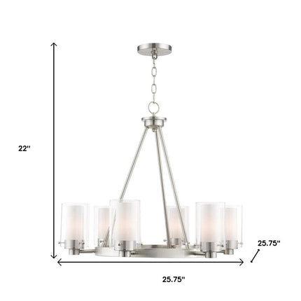 Six Light Dimmable Chandelier With Shades HomeRoots