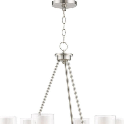 Six Light Dimmable Chandelier With Shades HomeRoots