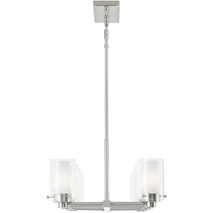 Nickel Ten Light Metal Dimmable Chandelier With Shades