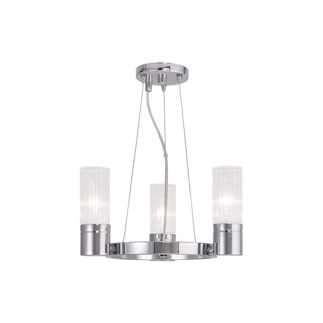 Silver Three Light Metal Dimmable Chandelier With Shades HomeRoots