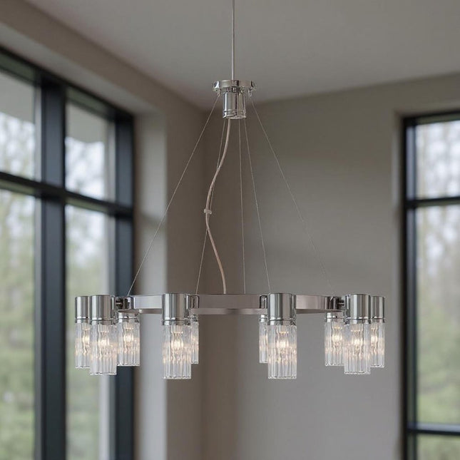 Ten Light Dimmable Chandelier With Shades HomeRoots