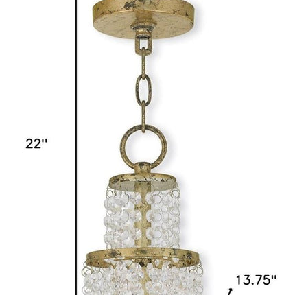 Gold Clear And Off White Three Light Metal Dimmable Chandelier With Shades