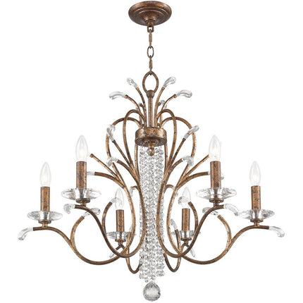Six Light Dimmable Chandelier With Shades HomeRoots