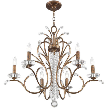 Six Light Dimmable Chandelier With Shades HomeRoots