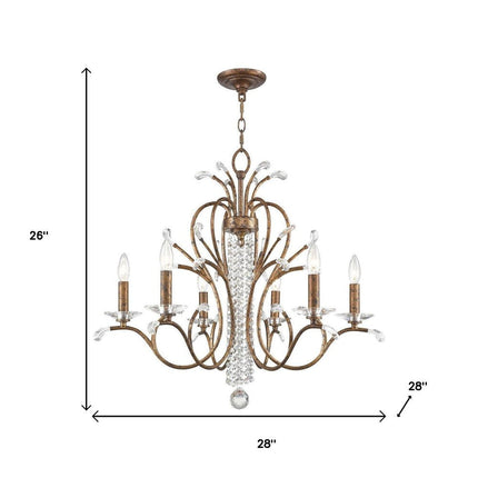 Six Light Dimmable Chandelier With Shades HomeRoots