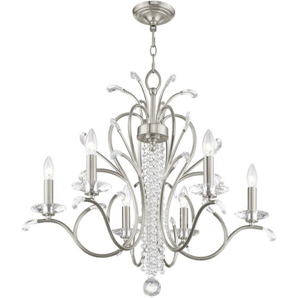 Six Light Dimmable Chandelier With Shades HomeRoots