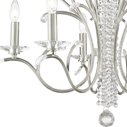 Six Light Dimmable Chandelier With Shades HomeRoots