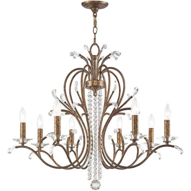 Eight Light Dimmable Chandelier With Shades HomeRoots