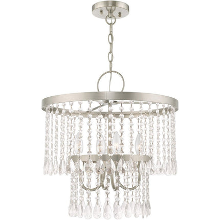 Four Light Dimmable Chandelier With Shades HomeRoots