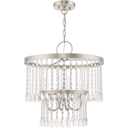 Four Light Dimmable Chandelier With Shades HomeRoots