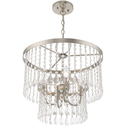 Four Light Dimmable Chandelier With Shades HomeRoots