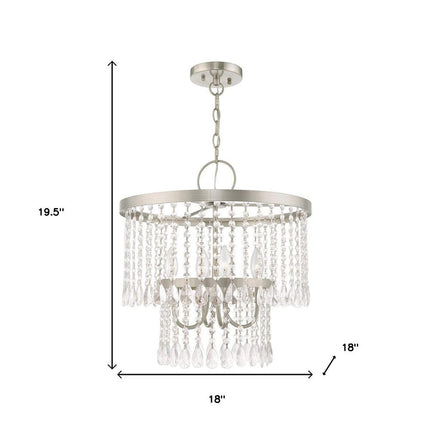 Four Light Dimmable Chandelier With Shades HomeRoots