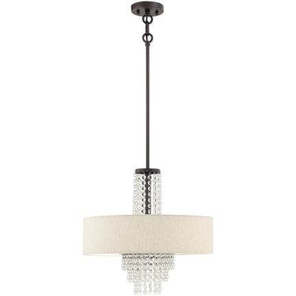 Four Light Dimmable Chandelier With Shades HomeRoots