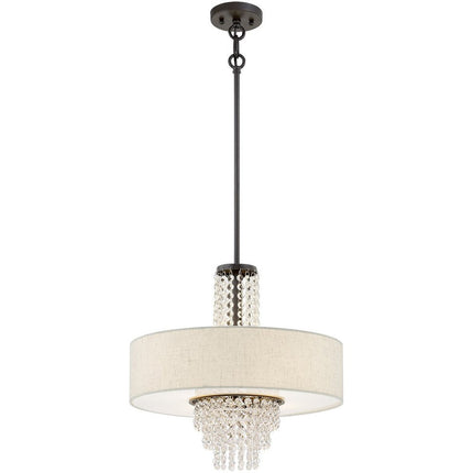 Four Light Dimmable Chandelier With Shades HomeRoots