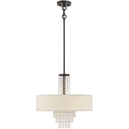 Four Light Dimmable Chandelier With Shades HomeRoots
