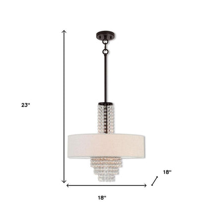 Four Light Dimmable Chandelier With Shades HomeRoots