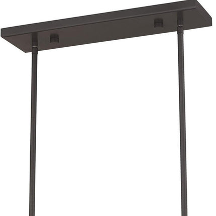 Bronze Three Light Metal Dimmable Chandelier With Shades