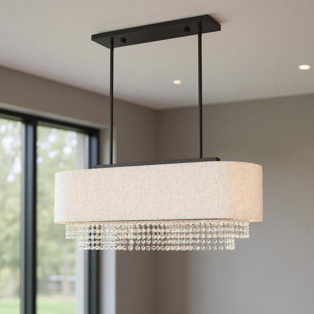 Three Light Dimmable Chandelier With Shades HomeRoots