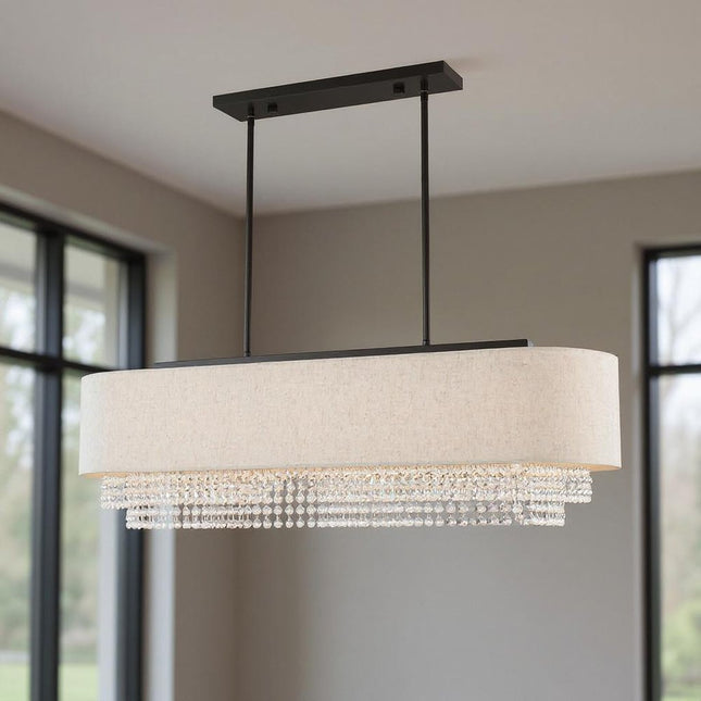 Five Light Dimmable Chandelier With Shades HomeRoots