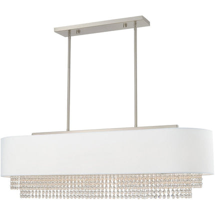 Nickel Five Light Metal Dimmable Chandelier With Shades HomeRoots