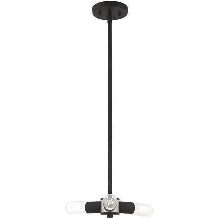 Black Three Light Metal Dimmable Chandelier With Shades