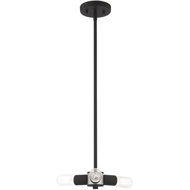 Black Three Light Metal Dimmable Chandelier With Shades