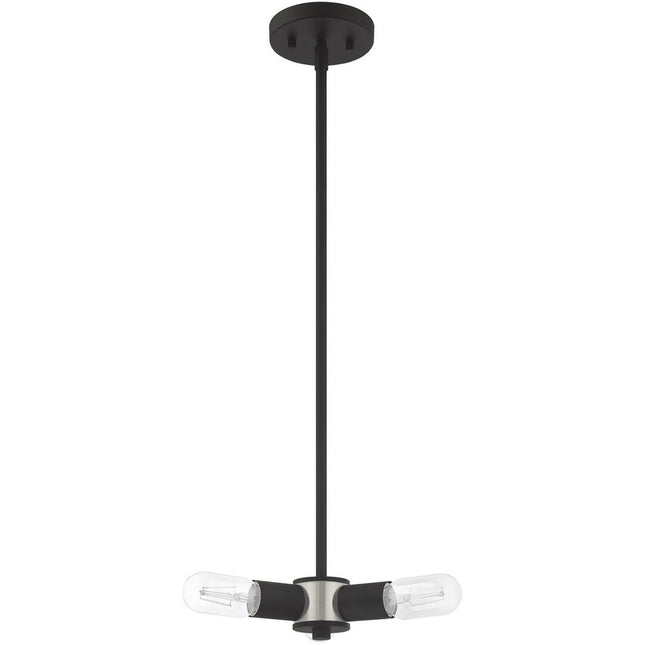 Black Three Light Metal Dimmable Chandelier With Shades
