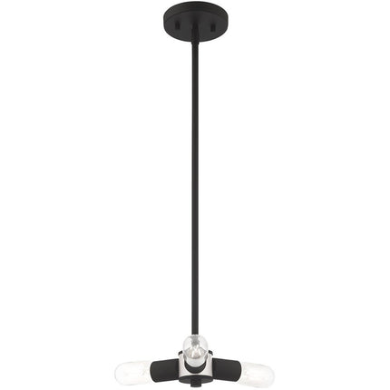 Black Three Light Metal Dimmable Chandelier With Shades