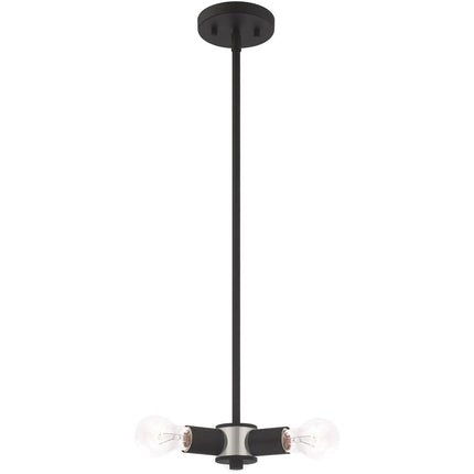 Black Three Light Metal Dimmable Chandelier With Shades