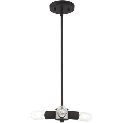 Black Three Light Metal Dimmable Chandelier With Shades