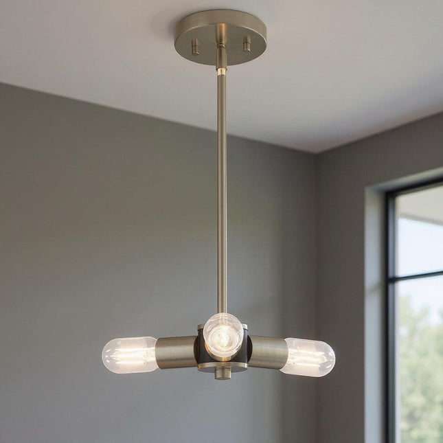 Three Light Dimmable Chandelier With Shades HomeRoots