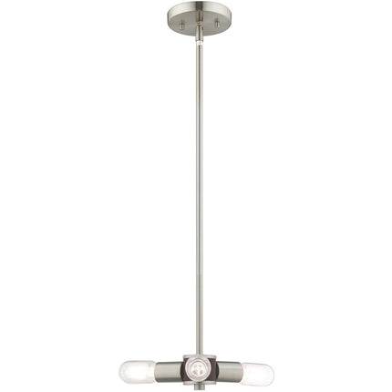 Nickel Three Light Metal Dimmable Chandelier With Shades