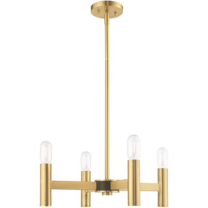 Four Light Dimmable Chandelier With Shades HomeRoots