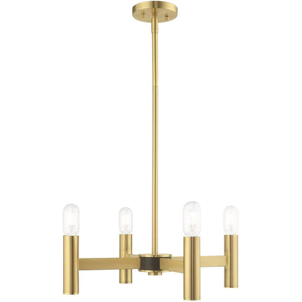 Four Light Dimmable Chandelier With Shades HomeRoots