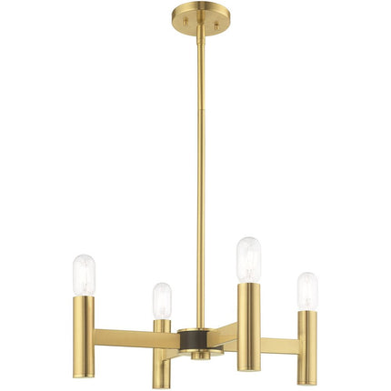 Four Light Dimmable Chandelier With Shades HomeRoots