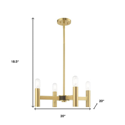 Four Light Dimmable Chandelier With Shades HomeRoots