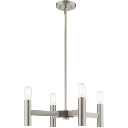 Four Light Dimmable Chandelier With Shades HomeRoots