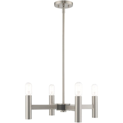 Four Light Dimmable Chandelier With Shades HomeRoots