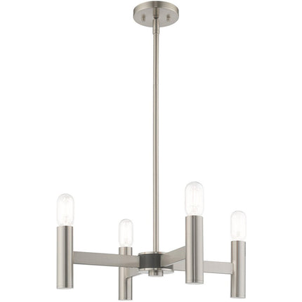 Four Light Dimmable Chandelier With Shades HomeRoots