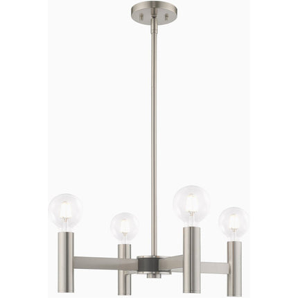 Four Light Dimmable Chandelier With Shades HomeRoots