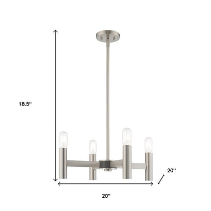 Four Light Dimmable Chandelier With Shades HomeRoots