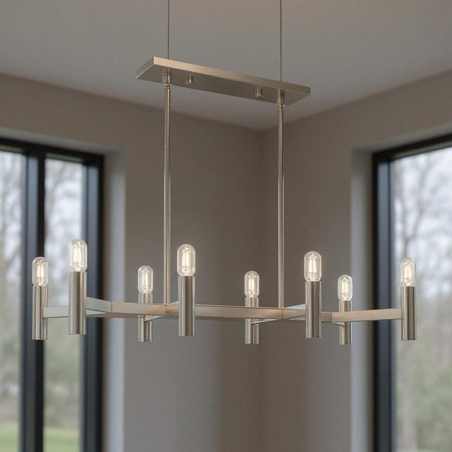 Eight Light Dimmable Chandelier With Shades HomeRoots