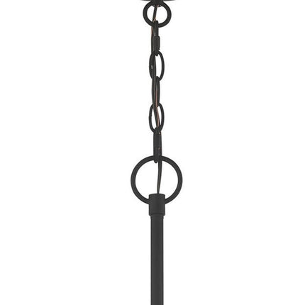 Black Five Light Metal Dimmable Chandelier With Shades