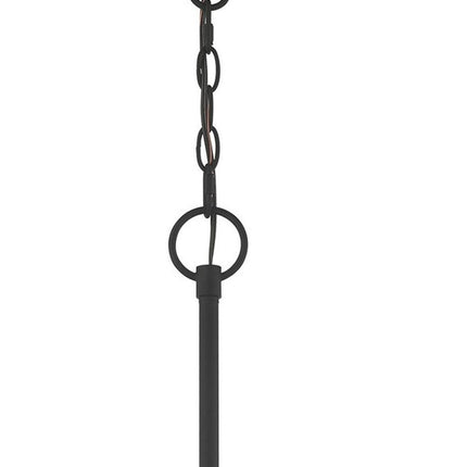 Black Five Light Metal Dimmable Chandelier With Shades