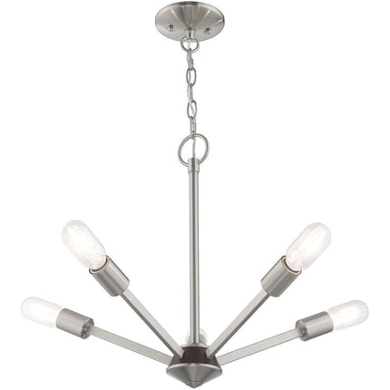 Five Light Dimmable Chandelier With Shades HomeRoots