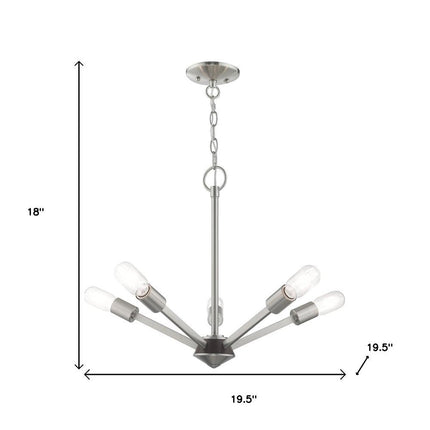 Five Light Dimmable Chandelier With Shades HomeRoots