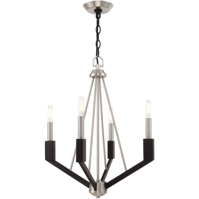 Four Light Dimmable Chandelier With Shades HomeRoots